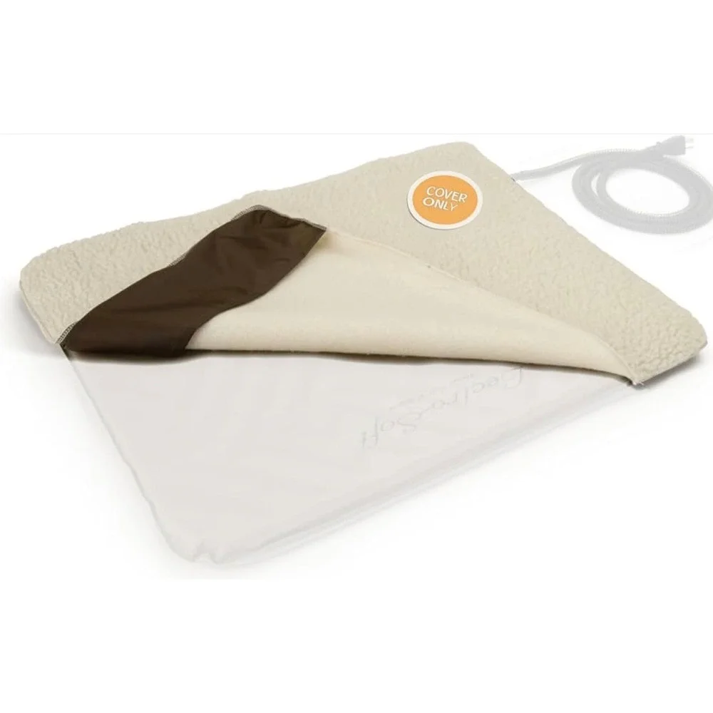 K&H Pet Products Heating Pad Cover Only 25x36 Cream Faux Fleece Replacement